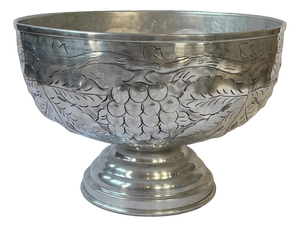 Mid-20th Century Silver-Plated Grapevine Pedestal Bowl