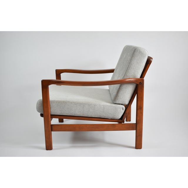 Scandinavian Grey Teak Armchair, 1960s For Sale - Image 4 of 12