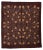 20th Century French Brown & Orange Floreal Square Rug, 1900s For Sale