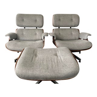 Vintage Charles Eames Lounge Chairs and Ottoman- 3 Pieces For Sale