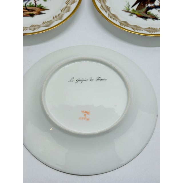 French 5, French Nast Factory "Ornithological" Porcelain Dessert Plates C. 1815 For Sale - Image 3 of 11