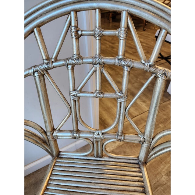 Wood Late 20th Century Silver Gilt McGuire Butterfly Accent Chair Designed by Edward Tuttle For Sale - Image 7 of 12