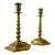 Antique English Edwardian Brass Hexagonal Candlestick Holders For Sale