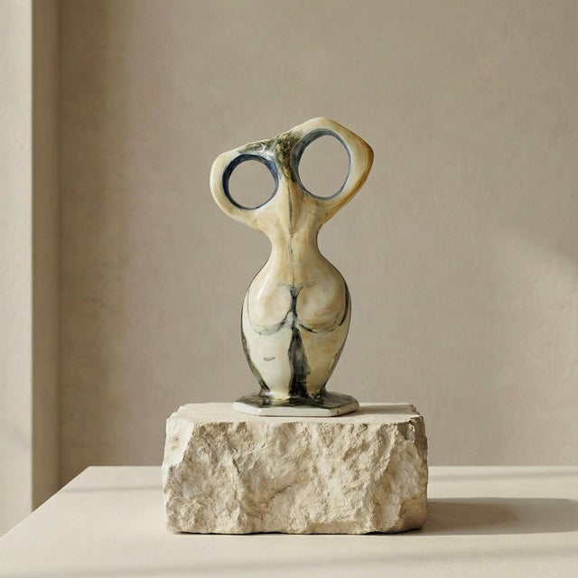 Pol Chambost Biomorphic Ceramic Sculpture Vase by Pol Chambost, 1980s For Sale - Image 4 of 10