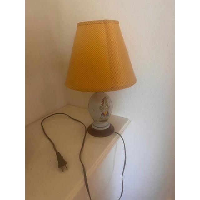 Vintage Floral Ceramic Table Lamp For Sale - Image 4 of 4