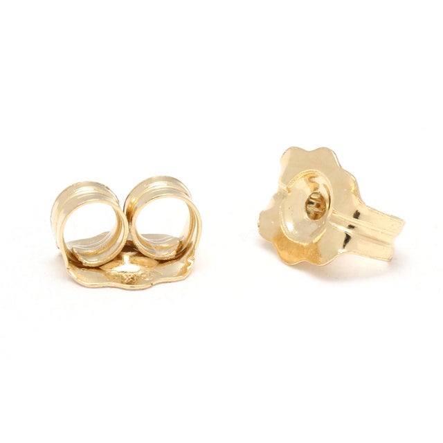 Early 21st Century Mikimoto Twin Pearl Stud Earrings, 18k Yellow Gold, Length .75 Inches, A Pair For Sale - Image 5 of 5
