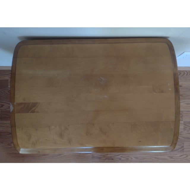 Vintage Maple Side Table With Turned Legs and Scalloped Apron For Sale - Image 9 of 10