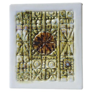 Danish Cubist Faience Vase by Kari Christensen for Aluminia, 1967 For Sale