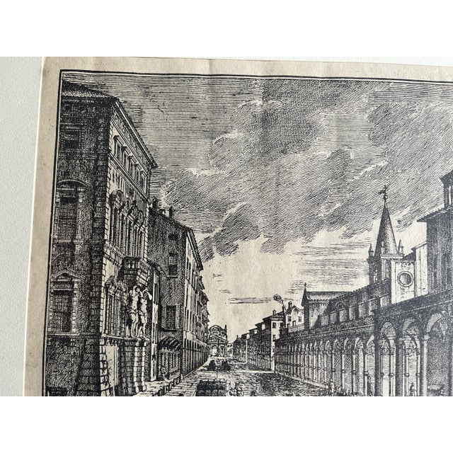 Late 18th Century Antique Engraving, "Veduta Di Strata Maggiore," Bologna by Pio Panfili, Framed For Sale - Image 9 of 12