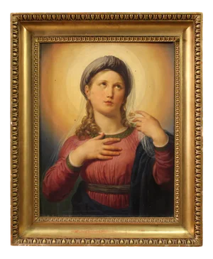 Virgin Mary in Contemplation, 1830, Oil on Panel, Framed