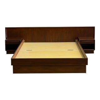 1960s Danish Modern Queen Platform Bed For Sale