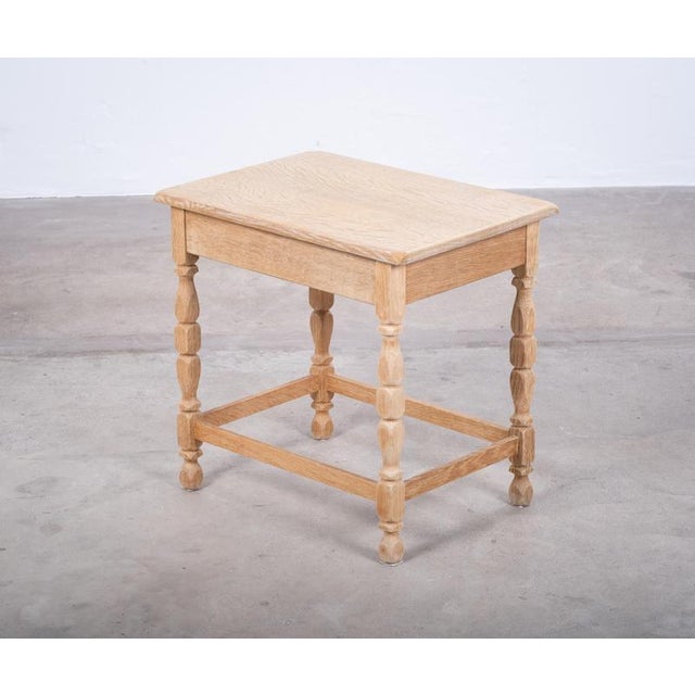 Brutalist Oak Side Table by Henning Kjærnulf, Denmark, 1960s For Sale - Image 3 of 9