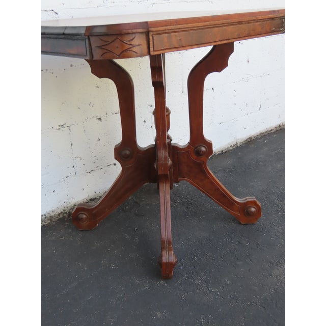 Late 1800s Victorian Eastlake Carved Side Table 6883 For Sale - Image 16 of 18