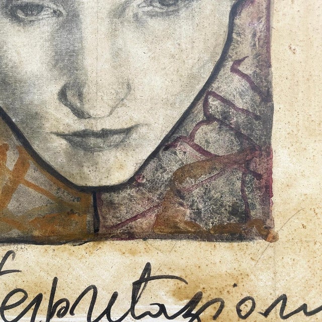 Black Man Ray, Mid-Century Modern Composition, Mixed Media on Paper, 1940-1970s For Sale - Image 8 of 16