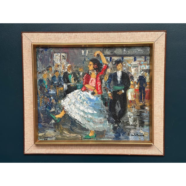Dancing Couple in Lively Setting, 1950s, Oil on Canvas, Framed For Sale - Image 18 of 18