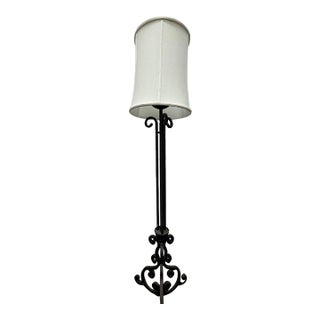 Vintage Art and Craft/Spanish Style Iron Work Floor Lamp For Sale