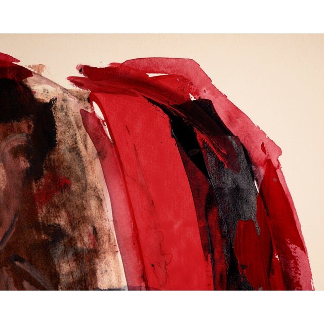 "Locked Out" - A Face and a Figure in Acrylic on Paper A bold figurative painting by California-based artist, Ricardo de...