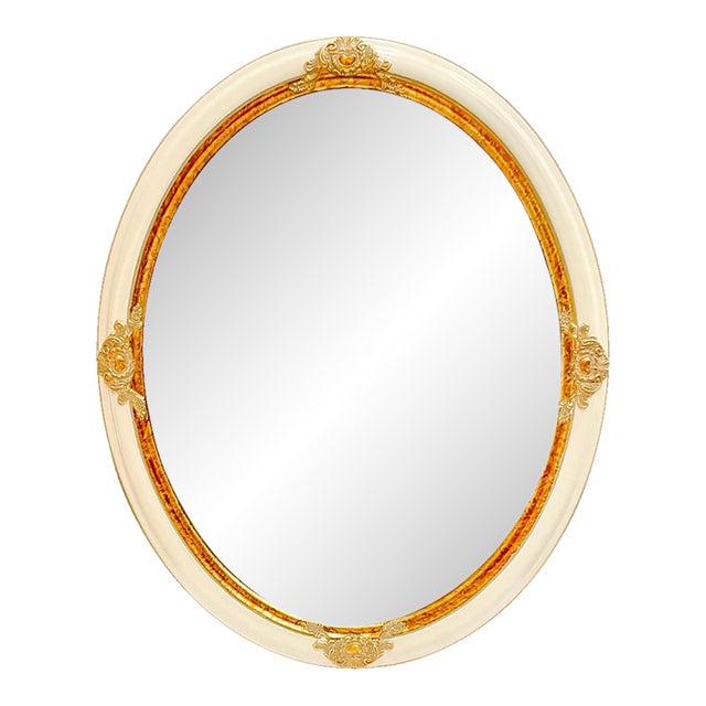 1980 French Provincial Oval Wall Mirror For Sale