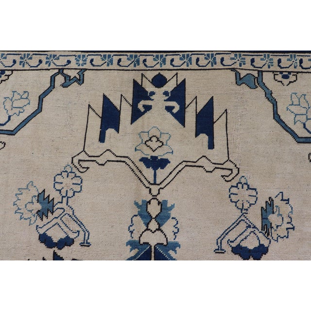 Navy Blue Oushak Vintage Rug With Traditional Medallion Design For Sale - Image 13 of 16