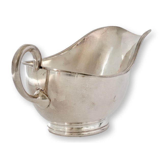 Early 20th century English silverplate hotelware sauce boat made for The Royal Hotel, Woodhall Spa, a noted Edwardian spa...