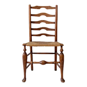 Antique Ladder Back Rush Seat Chair