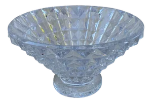 Vintage Geometric Cut Patterns Crystal Bowl