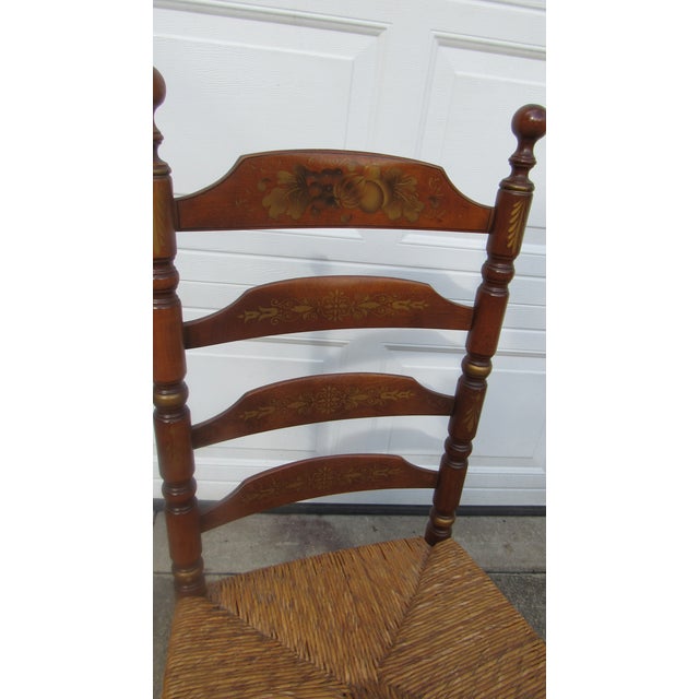 1980s 1980s Farmhouse Hitchcock Chairs Designer Rush Seats For Sale - Image 5 of 7