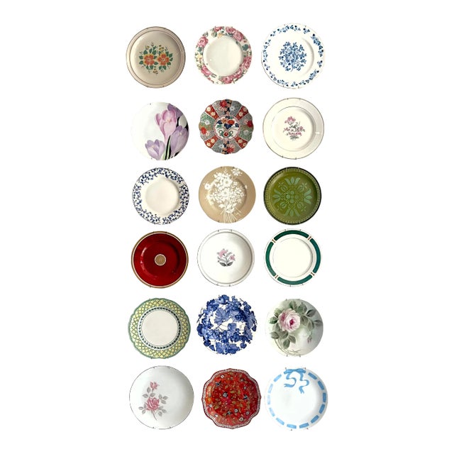 Eclectic Mixed Palette Ceramic Side Plate Curation - Group of 18 For Sale
