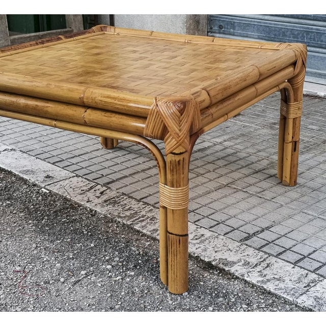 Low Bamboo Coffee Table, 1960s For Sale - Image 10 of 18