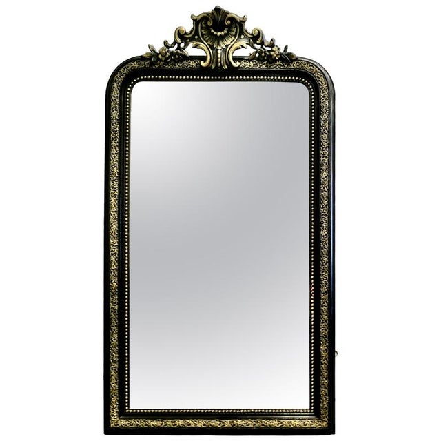 Paint Napoleon III Black Gold Pier Mirror For Sale - Image 7 of 7