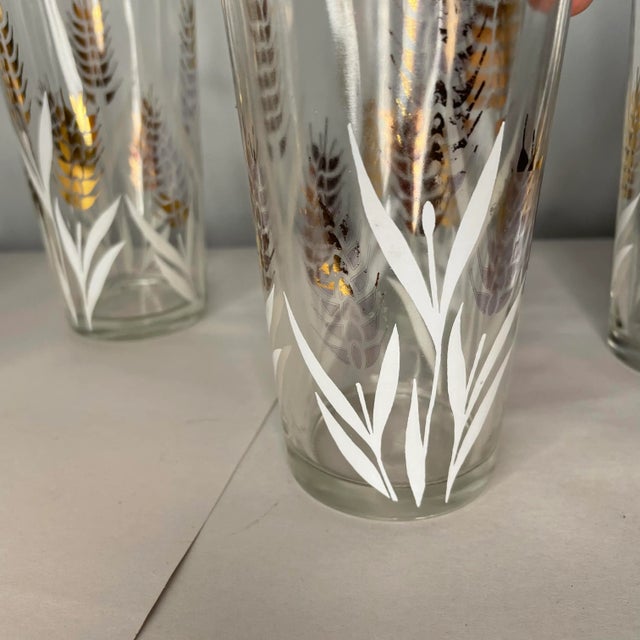 Glass Vintage Golden Wheat Glass Tumblers- Set of 8 For Sale - Image 7 of 12
