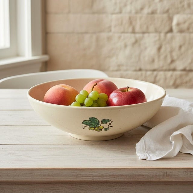 Vintage Metlox Poppytrail Provincial Large Serving Bowl-California Pottery-Fruit For Sale - Image 11 of 11