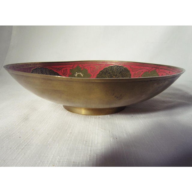 Indian Large Antique Indian Metal Peacock Bowl For Sale - Image 3 of 5
