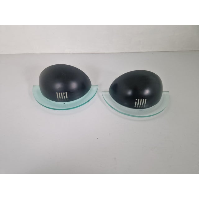 Vintage Half Moon Wall Sconces, 1980s, Set of 2 For Sale - Image 13 of 18