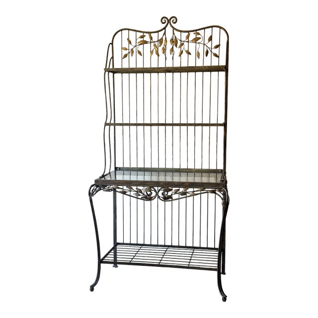 Late 20th Century Attributed to Hooker Furniture Wrought Iron Baker’s Rack For Sale