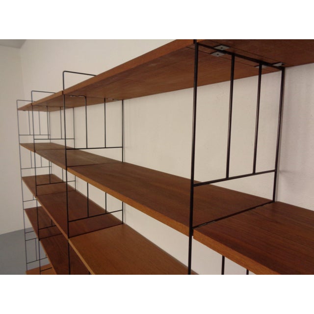 Walnut String Shelving System from WHB, Germany, 1960s, Set of 25 For Sale - Image 16 of 18