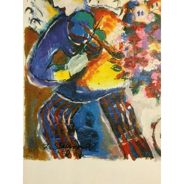 For your consideration is a fantastic seriolithograph on canvas, signed by Israeli artist Zamy Steynovitz. In excellent...