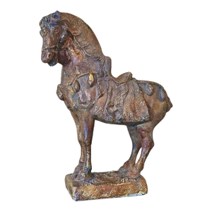 Attila Tivadar's Cast Stone Horse Sculpture, Original Repro of the Artist Marked #An1