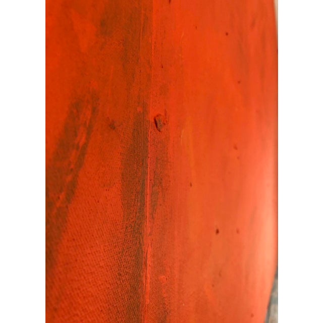 Late 20th Century Very Large XL Minimalist Abstract Orange Painting by Roland Ginzel For Sale - Image 4 of 9