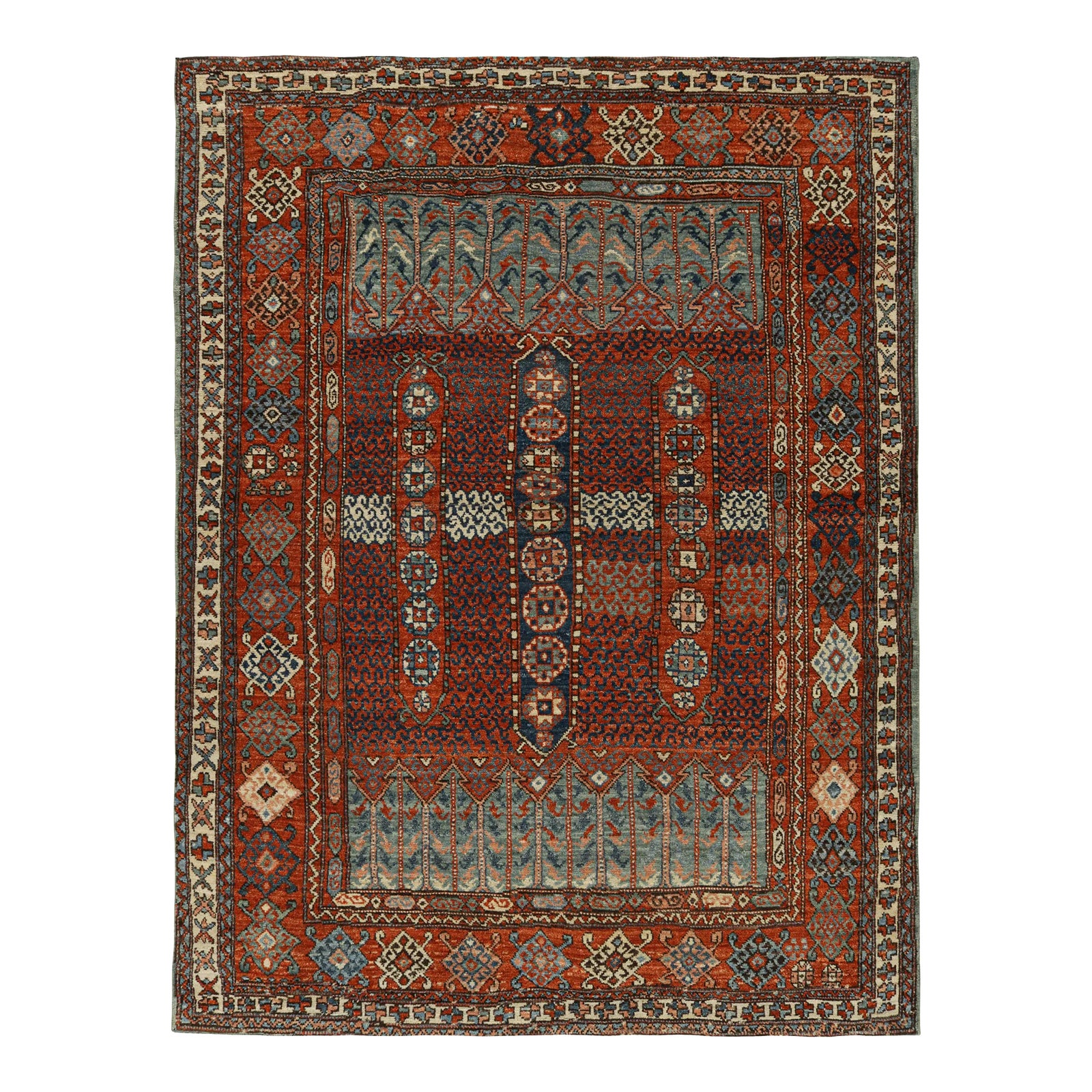Rug & Kilim’s Tribal Style Rug in Rich Red, With Colorful Geometric ...