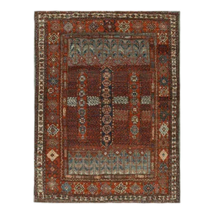 Rug & Kilim’s Tribal Style Rug in Rich Red, With Colorful Geometric Patterns