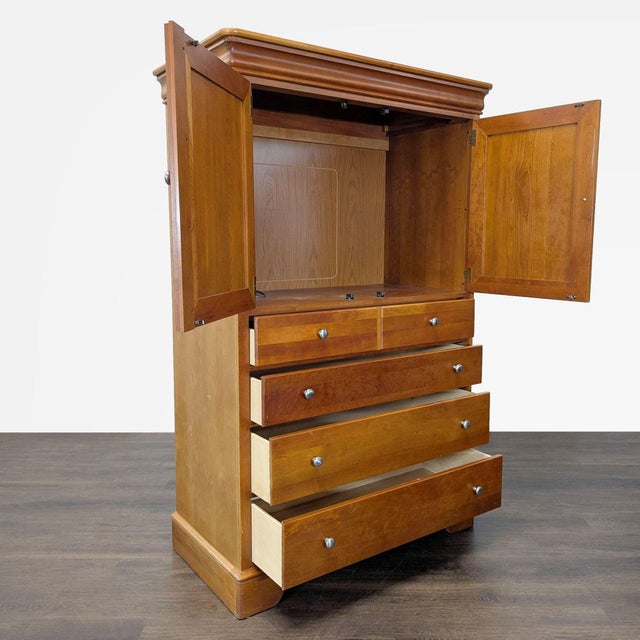 Stanley Furniture Stanley Furniture Cherry Door Chest / Armoire Cabinet For Sale - Image 4 of 11