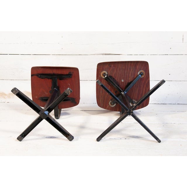 Set of Industrial School Chairs, 1960s For Sale - Image 12 of 16