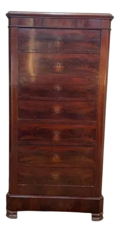 Louis Philippe Chest of Drawers in Mahogany and Mahogany Veneer