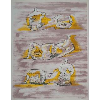 Henry Moore, Trois figures allongées, Lithograph For Sale