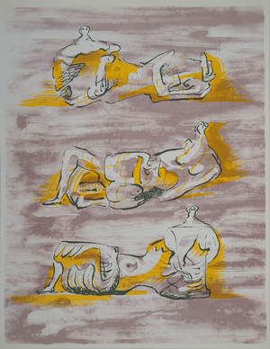 Henry Moore, Trois figures allongées, Lithograph
