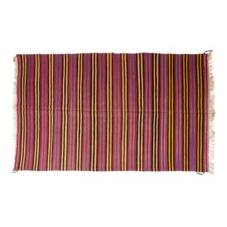 1950s Large Bohemian Striped Kilim For Sale
