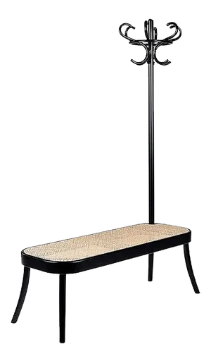 Black Coat Rack with Bench