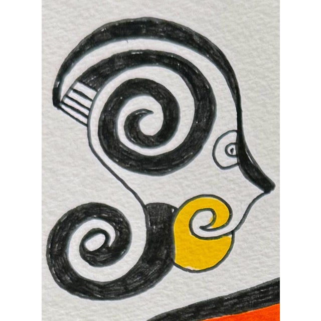 The Geometry of Warmth — Nathalie Gribinski — Small Abstract Figurative Drawing (8 X 8 In, 2025) For Sale - Image 4 of 6