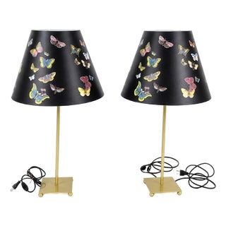 Butterfly Table Lamps by Piero Fornasetti, 1980s, Set of 2 For Sale